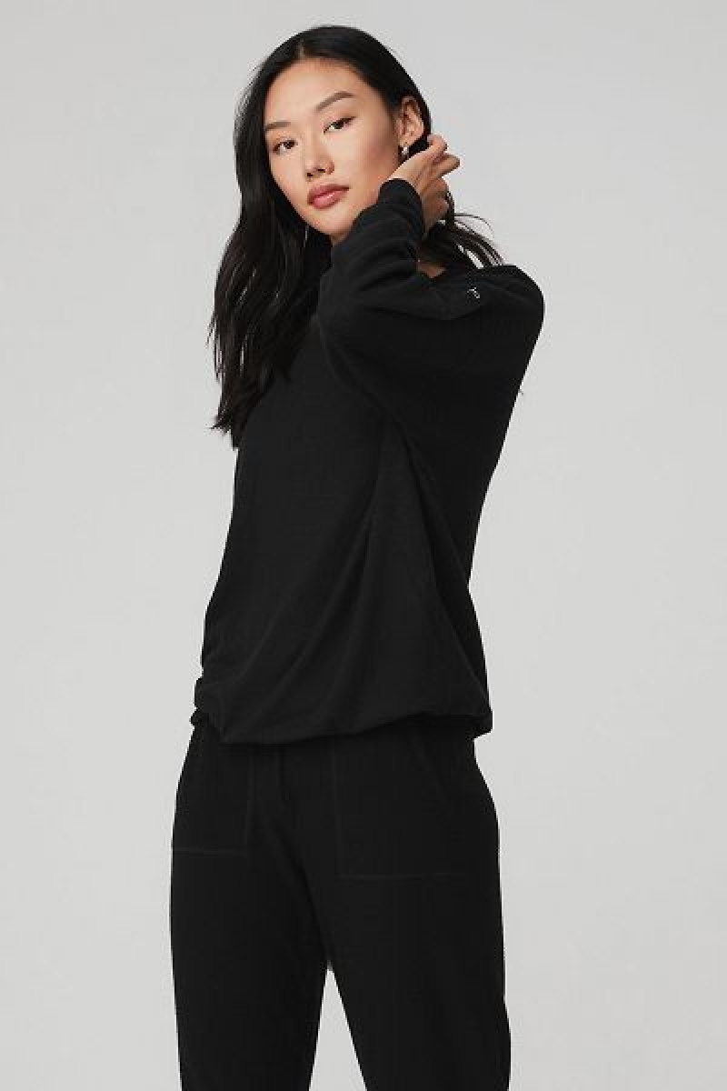 Pullovers Alo Yoga Soho Feminino Pretas | 6403-YEIPZ