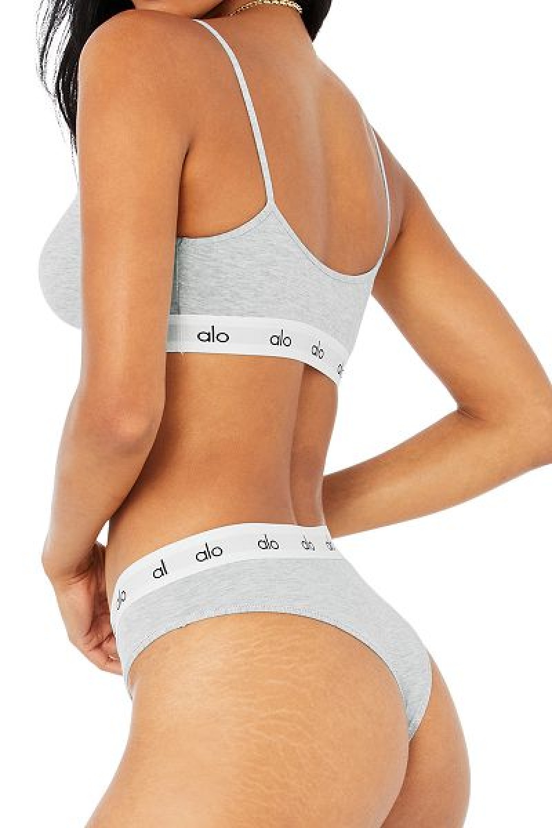 Roupa Interior Alo Yoga Icon Cheeky Feminino Cinzentas | 1096-QZUBI