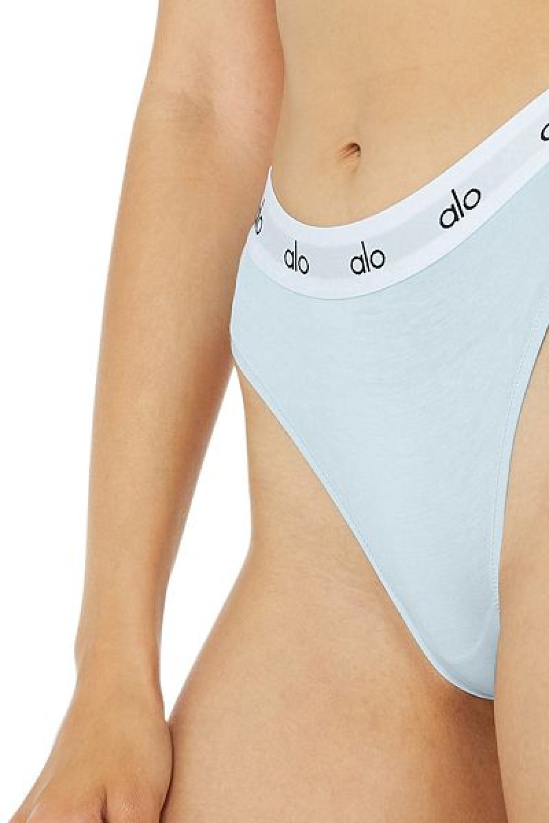 Roupa Interior Alo Yoga Icon Cheeky Feminino Azuis | 1683-NDZSP