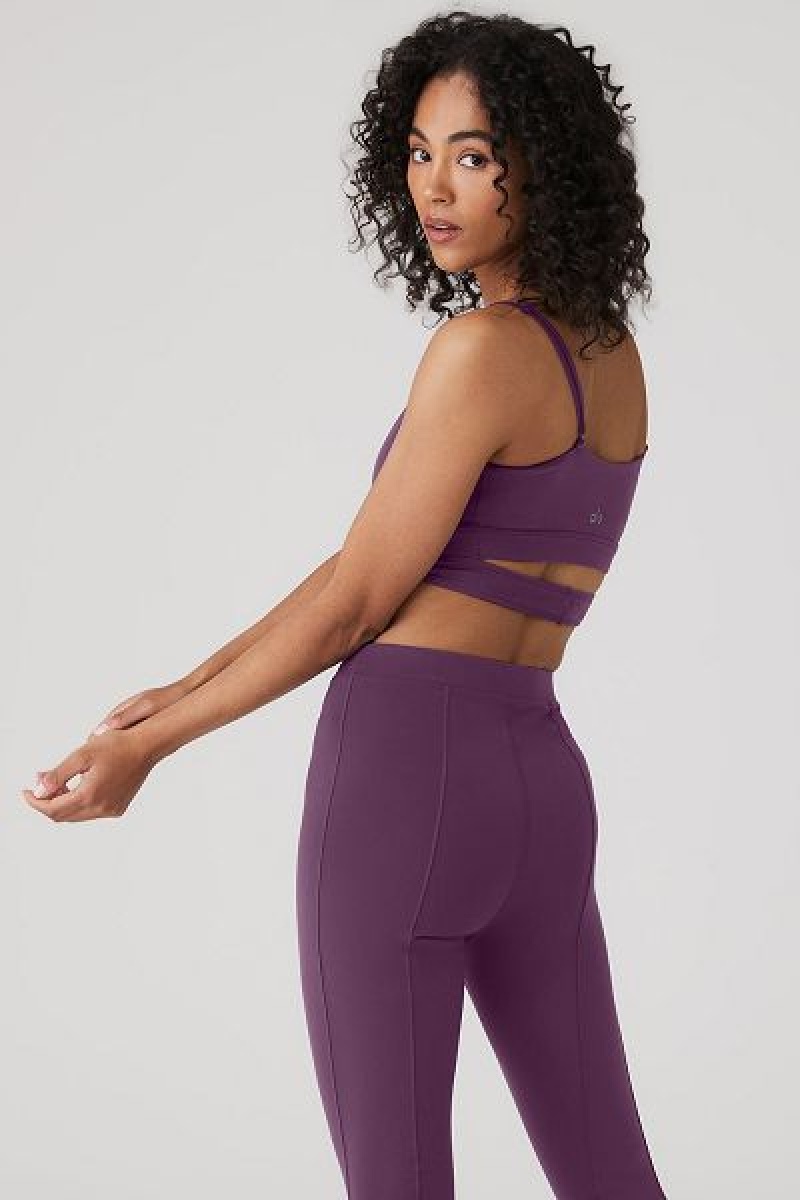 Sutiãs Alo Yoga Airbrush Enso Feminino Roxo Escuro | 7023-QPDCM