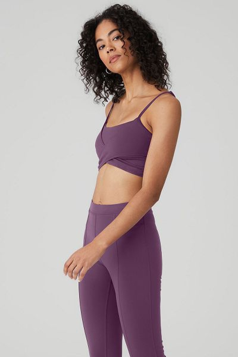 Sutiãs Alo Yoga Airbrush Enso Feminino Roxo Escuro | 7023-QPDCM