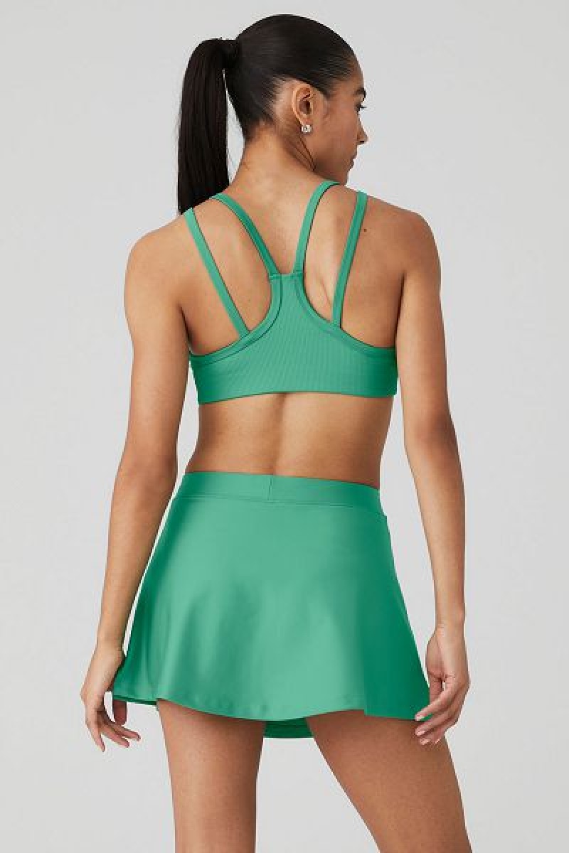 Sutiãs Alo Yoga Airlift Com Nervuras Jump Start V-Neck Feminino Verdes | 8160-CUXSL