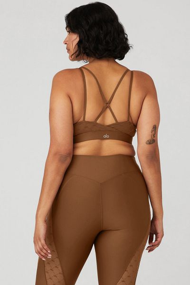 Sutiãs Alo Yoga Airlift Mesh Celeste Feminino Marrom | 9073-LVWGY