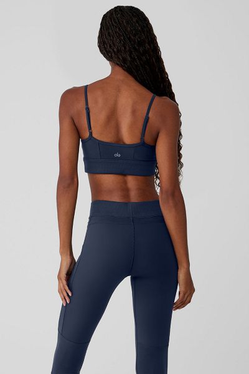 Sutiãs Alo Yoga Alosoft Head Start Feminino Azul Marinho | 4276-ENWKU