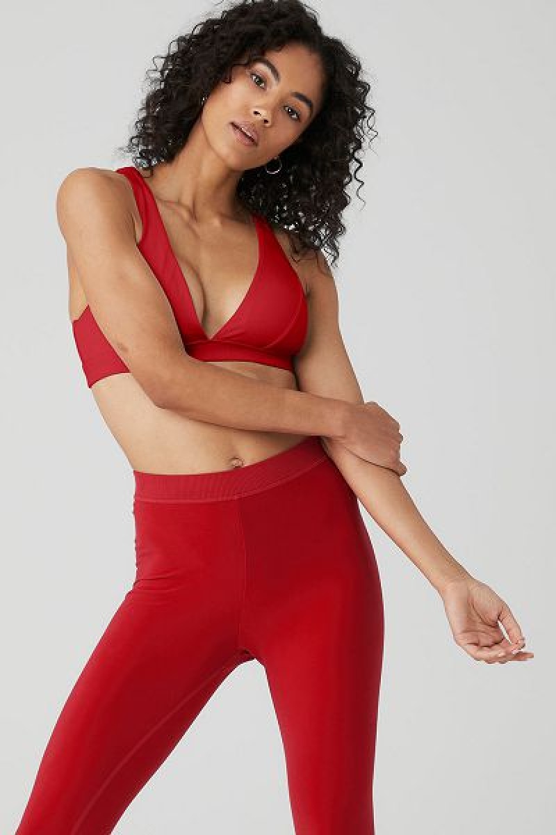 Sutiãs Alo Yoga Alosoft Show Stopper Feminino Vermelhas | 7593-BPFWH