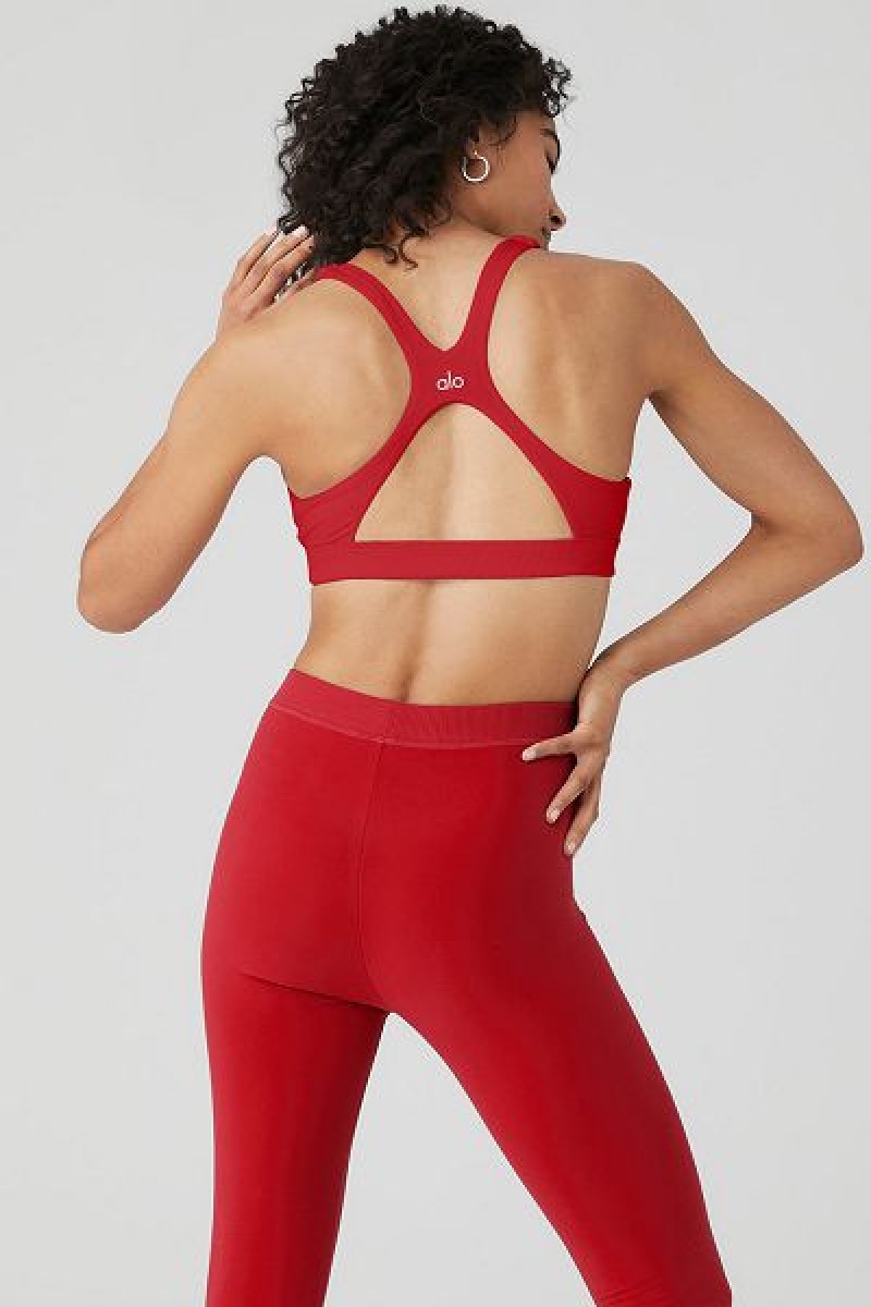 Sutiãs Alo Yoga Alosoft Show Stopper Feminino Vermelhas | 7593-BPFWH