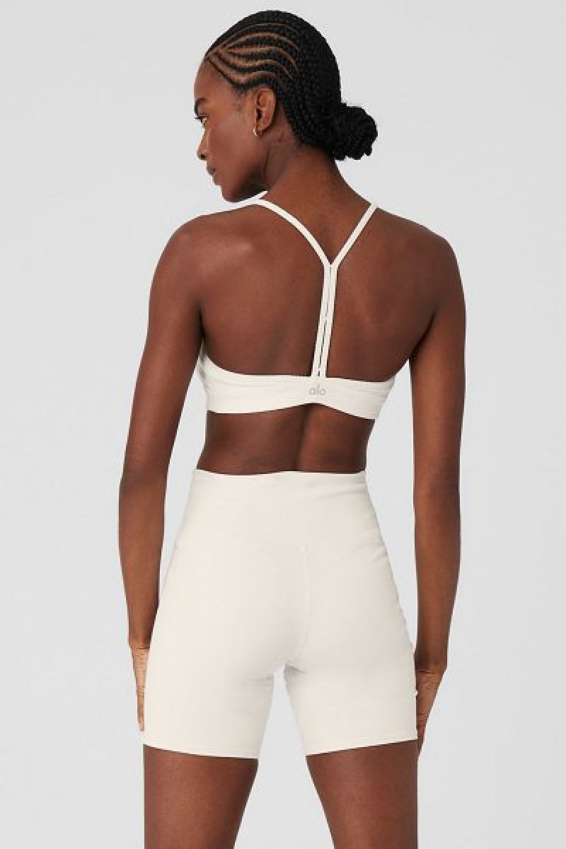 Sutiãs Alo Yoga Com Nervuras Blissful Feminino Branco | 2370-OWXBY