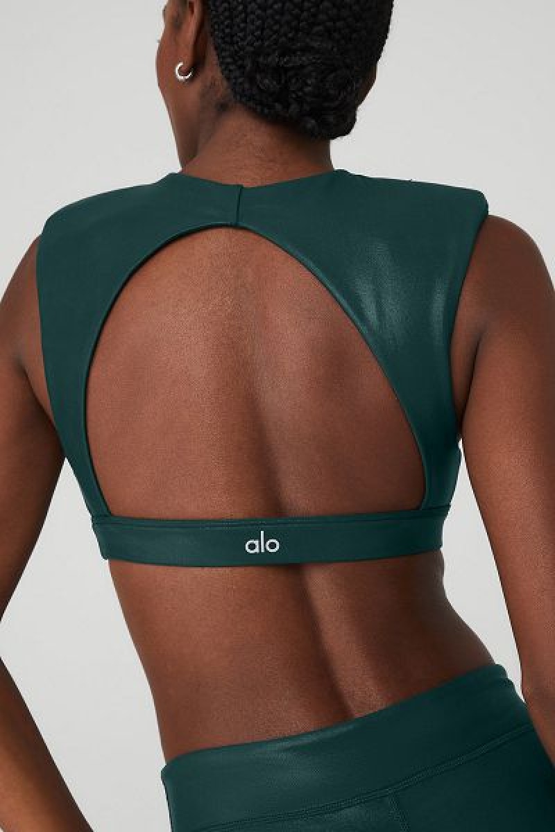 Sutiãs Alo Yoga Super Shine Flash Feminino Verdes | 5390-LNTSJ