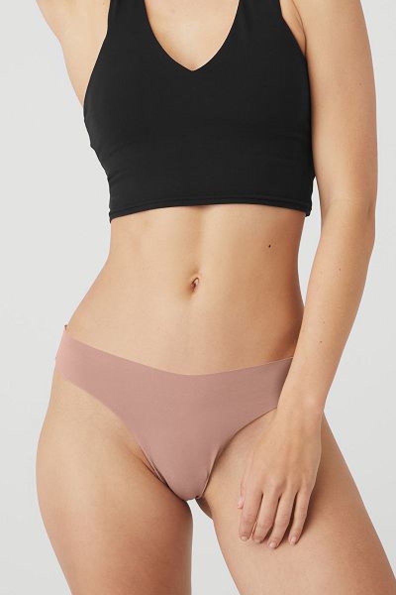 Thong Alo Yoga Airbrush Invisible Feminino Coral | 8746-ZCMNJ