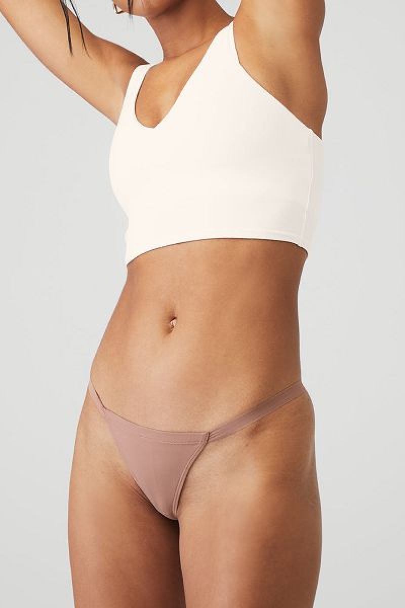 Thong Alo Yoga Airbrush Invisible String Feminino Coral | 4860-KUOFR