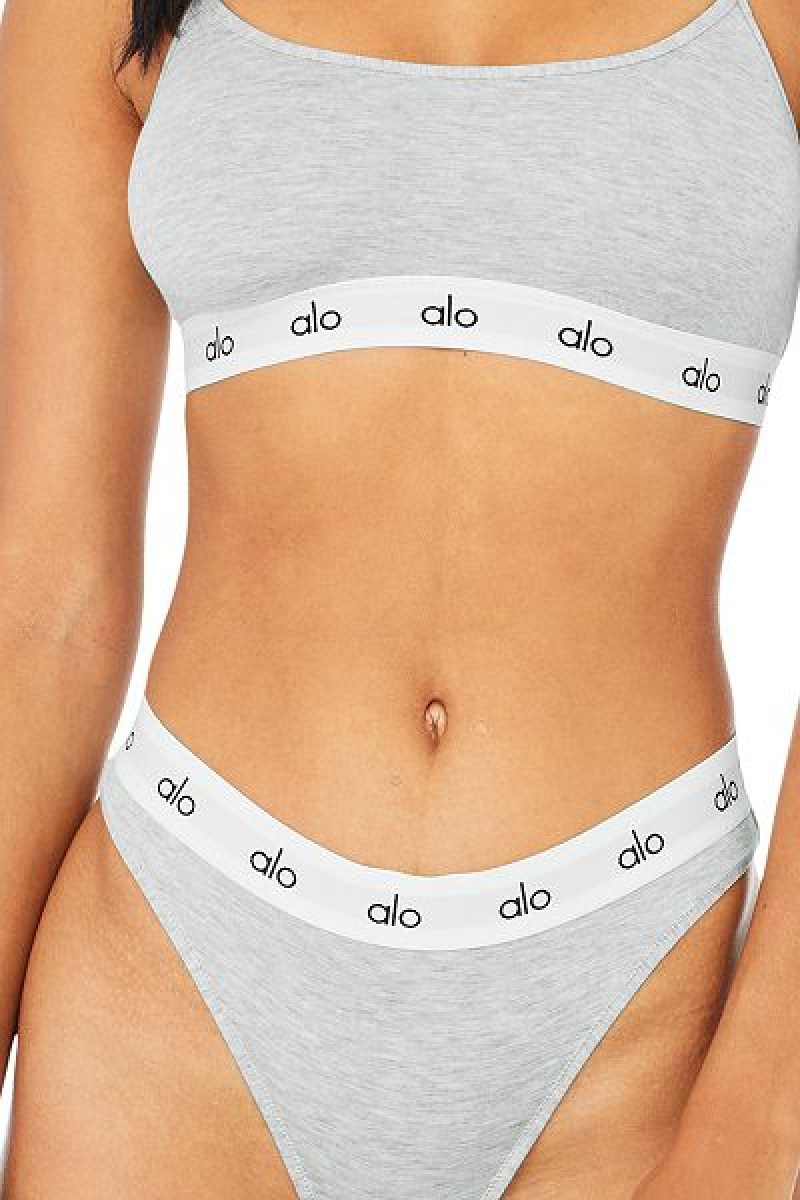 Thong Alo Yoga Icon High-Cut Feminino Cinzentas | 4291-JXVDM