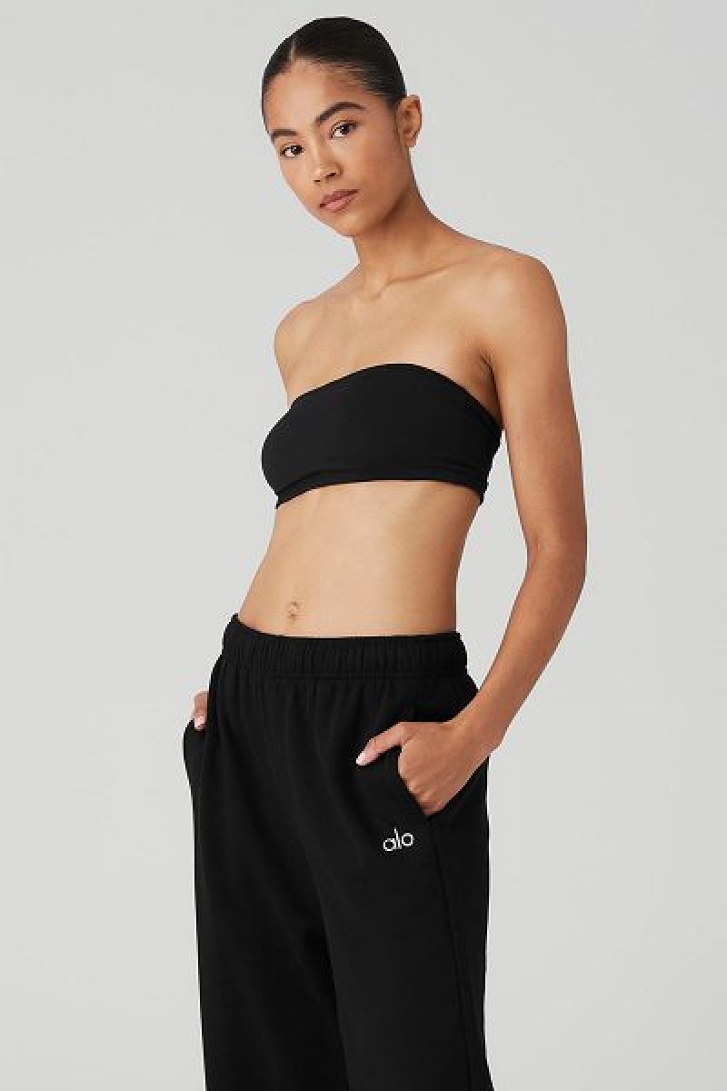 Top Bandeau Alo Yoga Alosoft Breeze Feminino Pretas | 6153-HQXEV