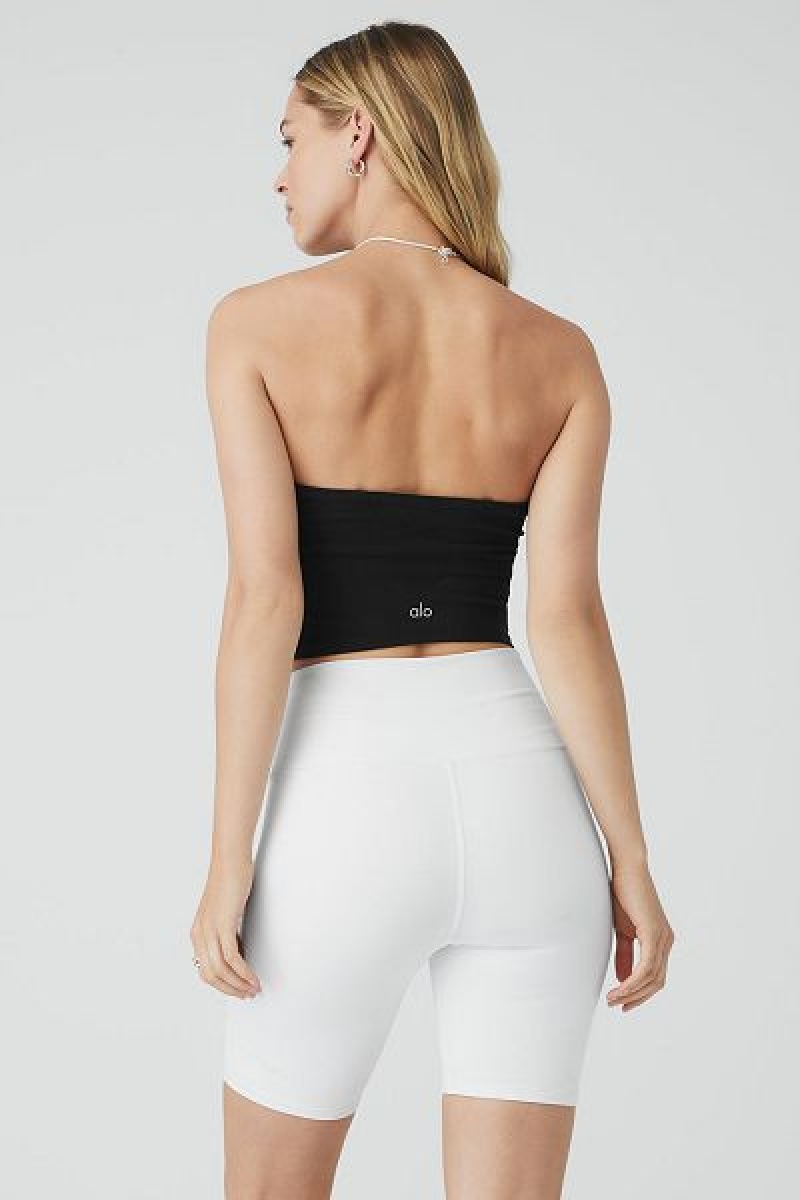 Top Bandeau Alo Yoga Alosoft Convertible Sunkissed Feminino Pretas | 8410-APGEN