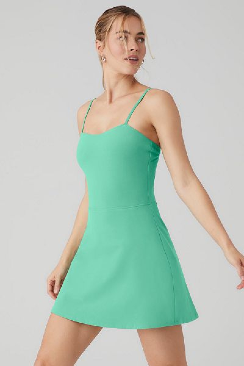 Vestido Alo Yoga Alosoft Courtside Tenis Feminino Verdes | 1745-MWRED