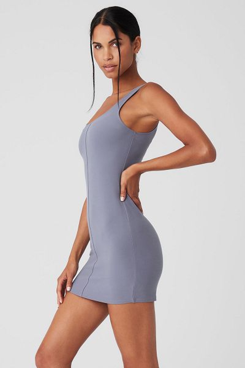 Vestido Alo Yoga Alosoft Head Start Feminino Azuis | 5047-SAJBO