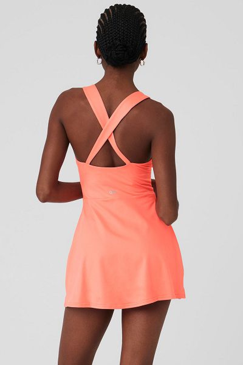 Vestido Alo Yoga Alosoft Showcase Feminino Laranja | 5761-GENMB