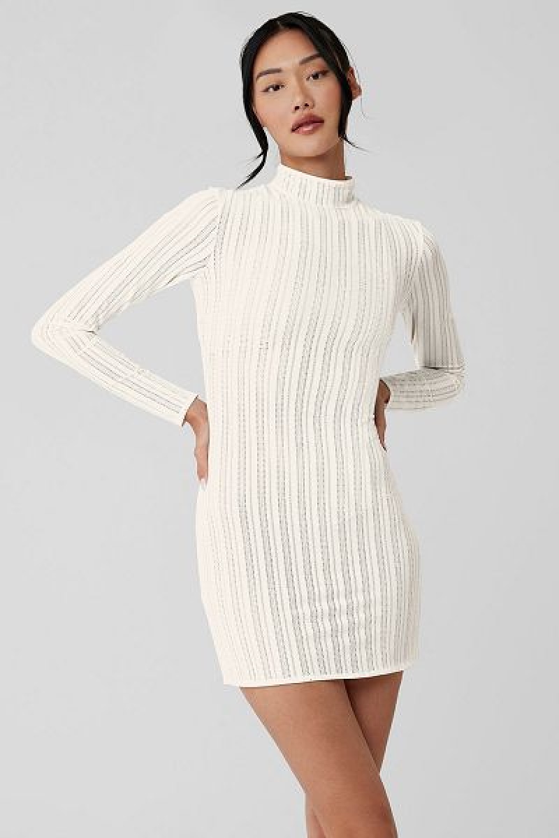 Vestido Alo Yoga Euphoria Long Sleeve Feminino Branco | 0784-KPGZC